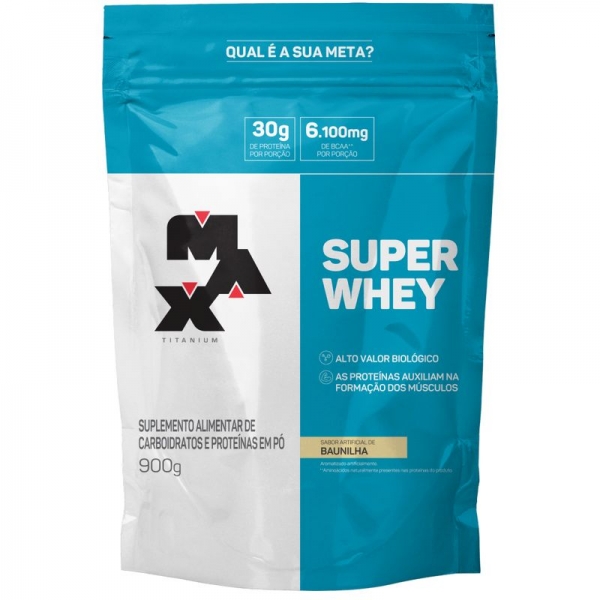 SUPER WHEY REFIL 900G BAUNILHA  - MAX TITANIUM